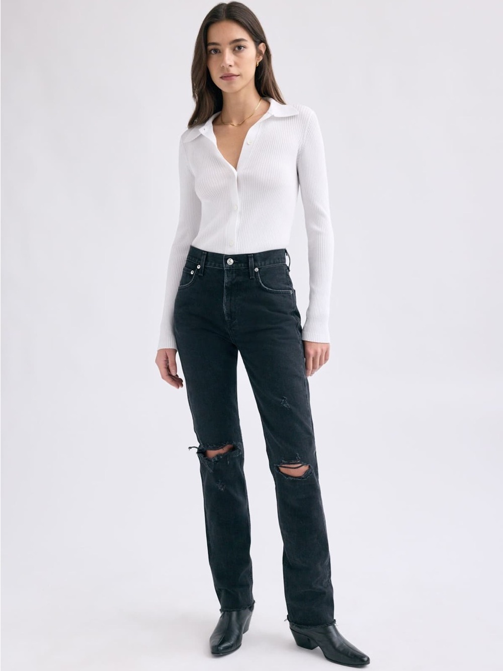 NWT Agolde Cherie High Rise Jean in Distortion
